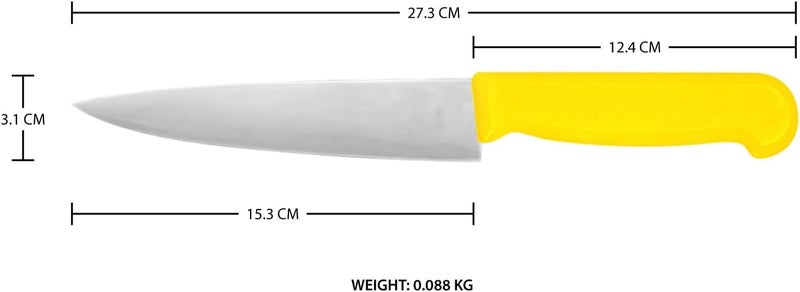 Kitchen Master 6 Inch Stainless Steel Professional Chef Knife (Yellow) | NSF Certified for Poultry & Chicken - Image 2